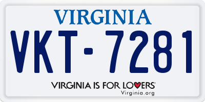 VA license plate VKT7281