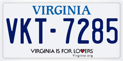 VA license plate VKT7285