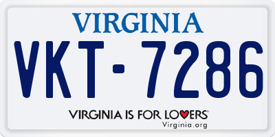 VA license plate VKT7286