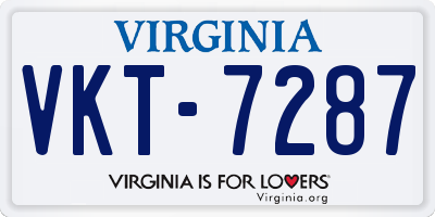 VA license plate VKT7287
