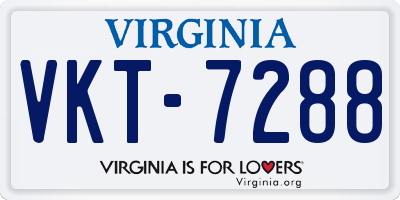VA license plate VKT7288