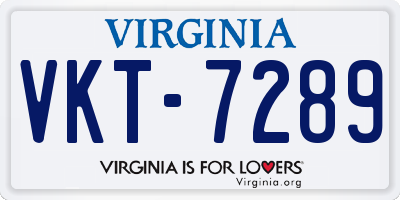 VA license plate VKT7289