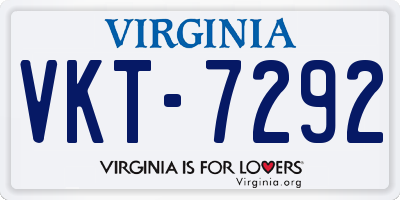 VA license plate VKT7292
