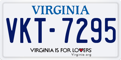 VA license plate VKT7295