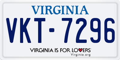 VA license plate VKT7296