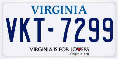 VA license plate VKT7299