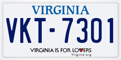 VA license plate VKT7301