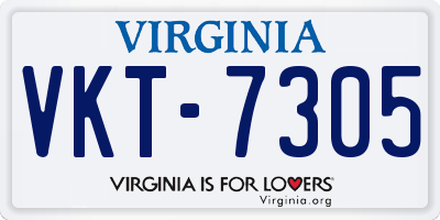 VA license plate VKT7305