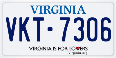 VA license plate VKT7306