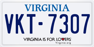VA license plate VKT7307