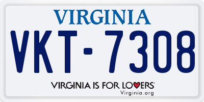 VA license plate VKT7308