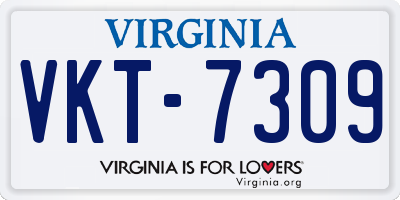VA license plate VKT7309