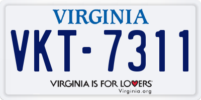 VA license plate VKT7311