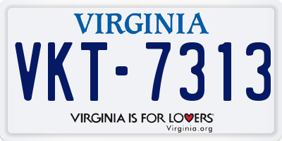 VA license plate VKT7313