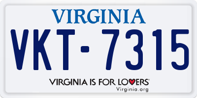 VA license plate VKT7315