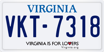 VA license plate VKT7318