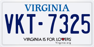 VA license plate VKT7325