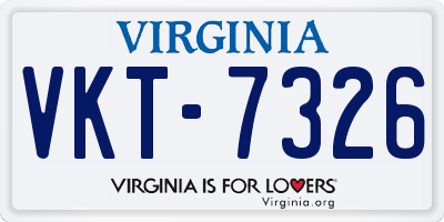 VA license plate VKT7326