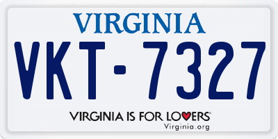 VA license plate VKT7327