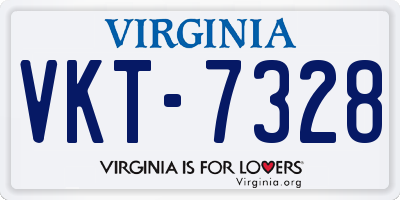 VA license plate VKT7328