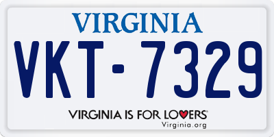 VA license plate VKT7329