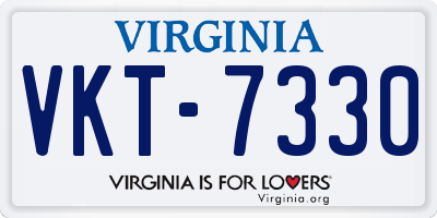 VA license plate VKT7330