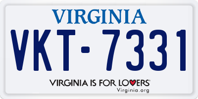 VA license plate VKT7331
