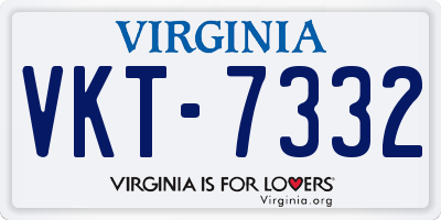 VA license plate VKT7332