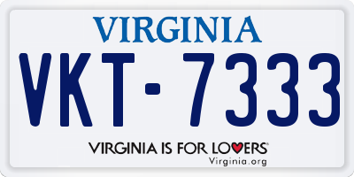 VA license plate VKT7333