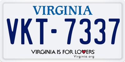VA license plate VKT7337