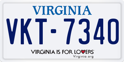 VA license plate VKT7340