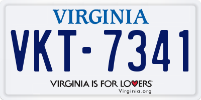VA license plate VKT7341