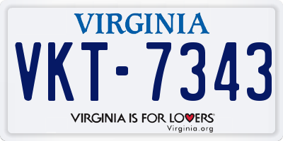 VA license plate VKT7343