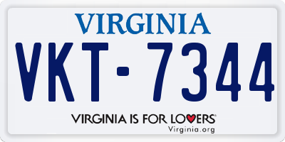 VA license plate VKT7344
