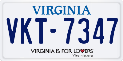 VA license plate VKT7347