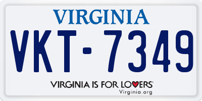 VA license plate VKT7349