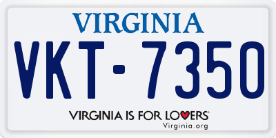 VA license plate VKT7350