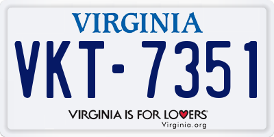 VA license plate VKT7351