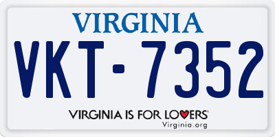 VA license plate VKT7352