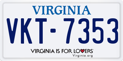 VA license plate VKT7353