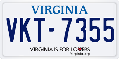 VA license plate VKT7355