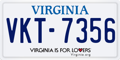 VA license plate VKT7356