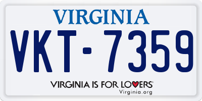 VA license plate VKT7359