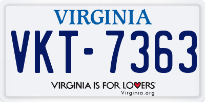 VA license plate VKT7363