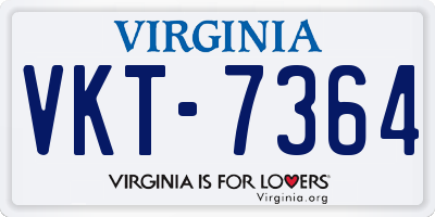 VA license plate VKT7364