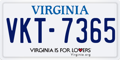 VA license plate VKT7365