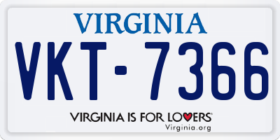 VA license plate VKT7366
