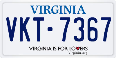 VA license plate VKT7367