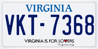 VA license plate VKT7368