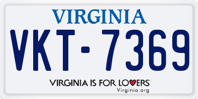 VA license plate VKT7369